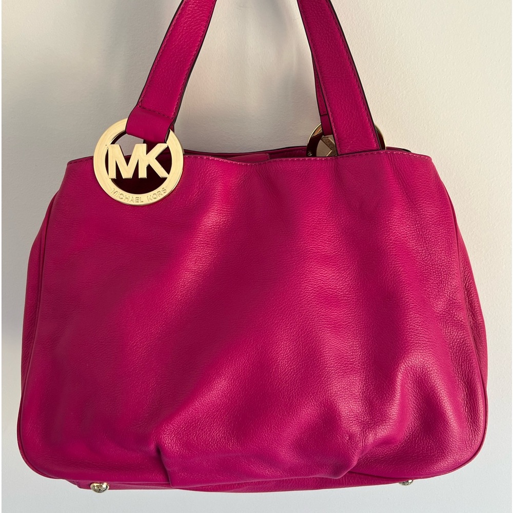 Michael Kors Fuchsia Fulton tote large leather handbag